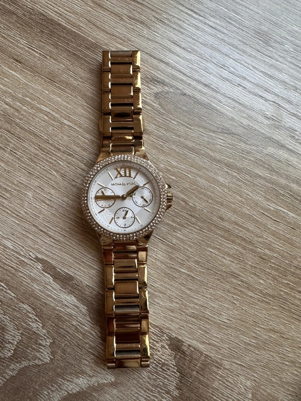 Michael Kors Mini Camille MK6844 Gold Crystal Pavé Watch 33mm